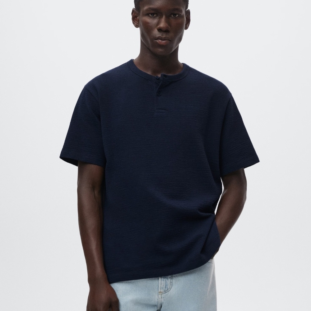 Mango Dark Blue Short Sleeve Tee Size XL
